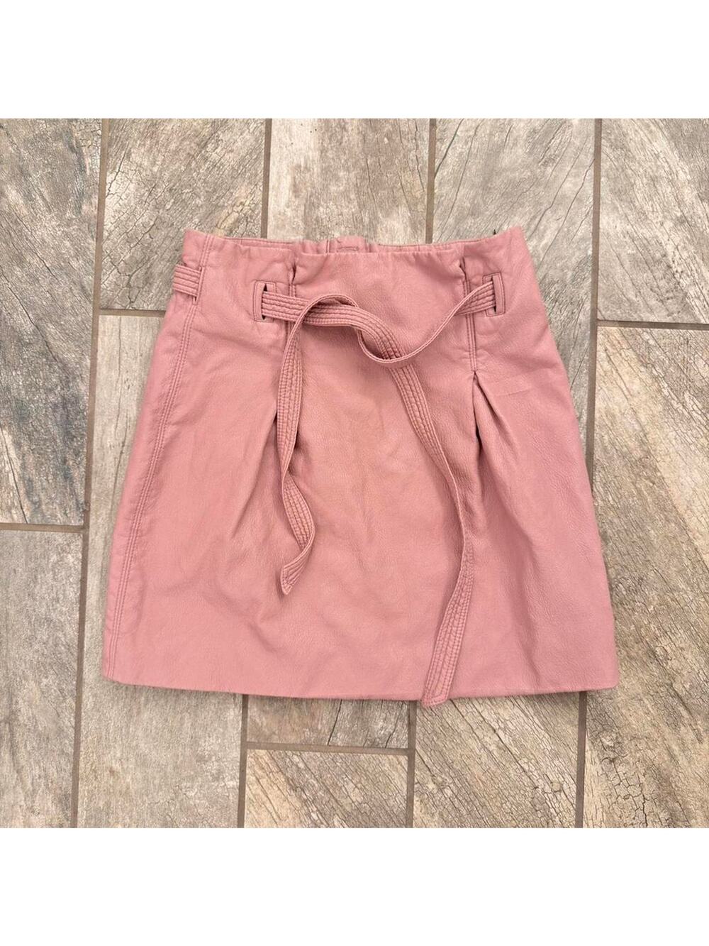 Y2k pink leather look belted